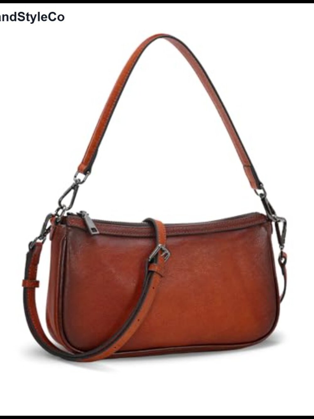 Leather Crossbody Bag Small Hobo Shoulder Purse Satchel with Two Straps